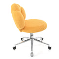 360 Swivel Height Adjustable,Swivel Chair,Teddy Fabric,Home Office Chair Yellow Teddy