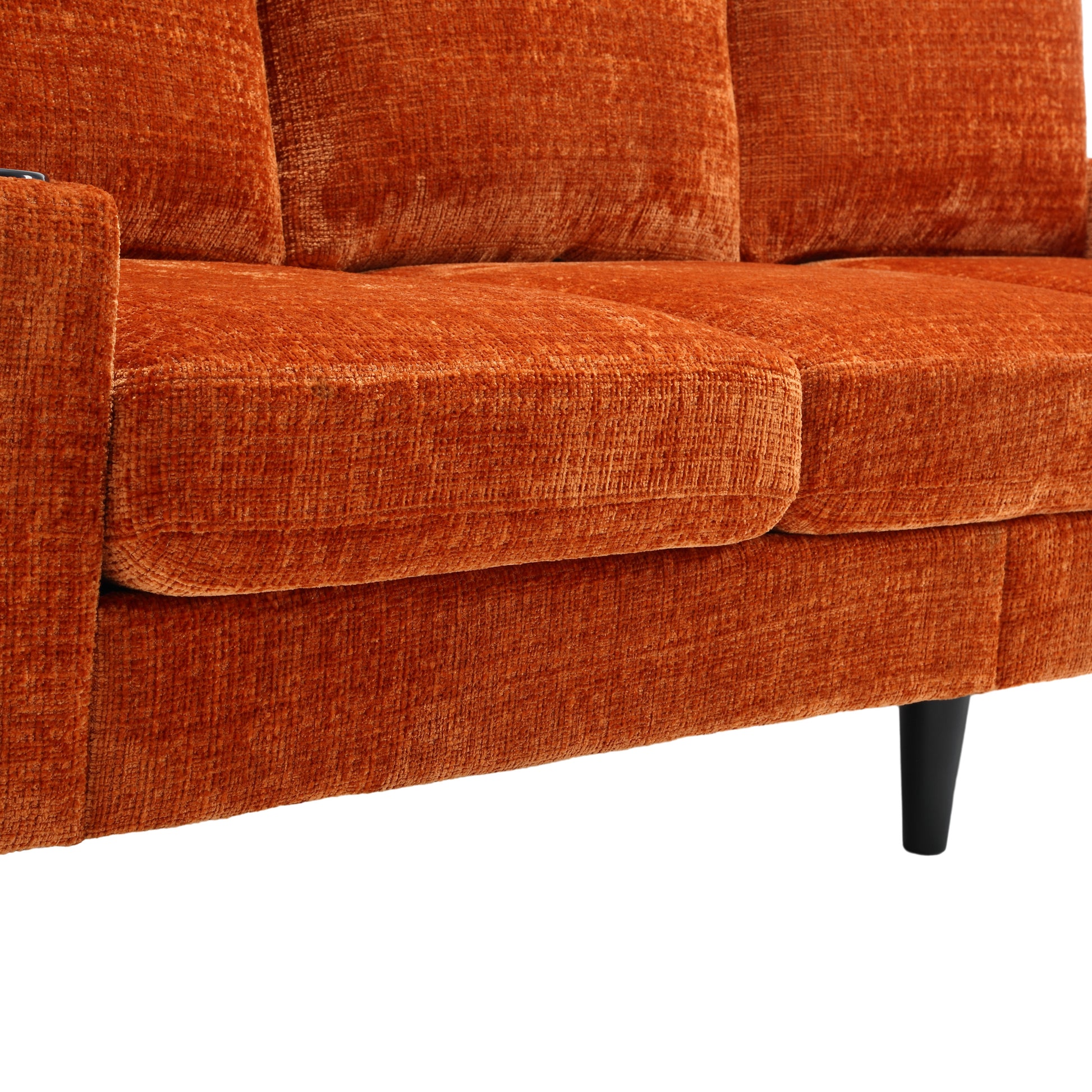 United Storage Sofa Living Room Sofa Cozy Sectional Sofa Orange Polyester 3 Seat