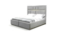 Da Vinci Modern Style King Bed Made With Wood In Gray Box Spring Not Required King Gray Wood Bedroom Contemporary,Modern Bed Frame Solid Wood Mdf Wood