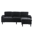 United Storage Sofa Living Room Sofa Cozy Sectional Sofa Black Polyester 3 Seat