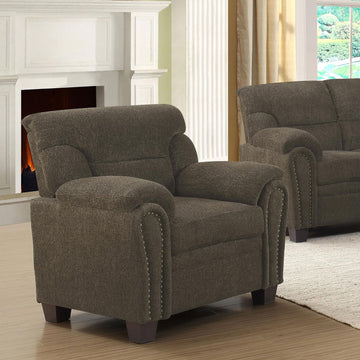 Brown Pillow Top Arm Chair Brown Primary Living Space Traditional Foam Upholstered