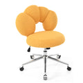 360 Swivel Height Adjustable,Swivel Chair,Teddy Fabric,Home Office Chair Yellow Teddy
