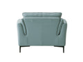 Mesut Chair, Light Blue Top Grain Leather & Black Finish Lv02389 Light Blue Leather