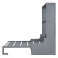 Queen Size Murphy Bed Wall Bed With Cushion,Gray Queen Gray Mdf Lvl