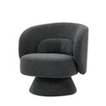 360 Degree Swivel Sherpa Accent Chair Modern Style Barrel Chair With Toss Pillows For Home Office, Living Room, Bedroom, Dark Grey Dark Gray Foam Fabric