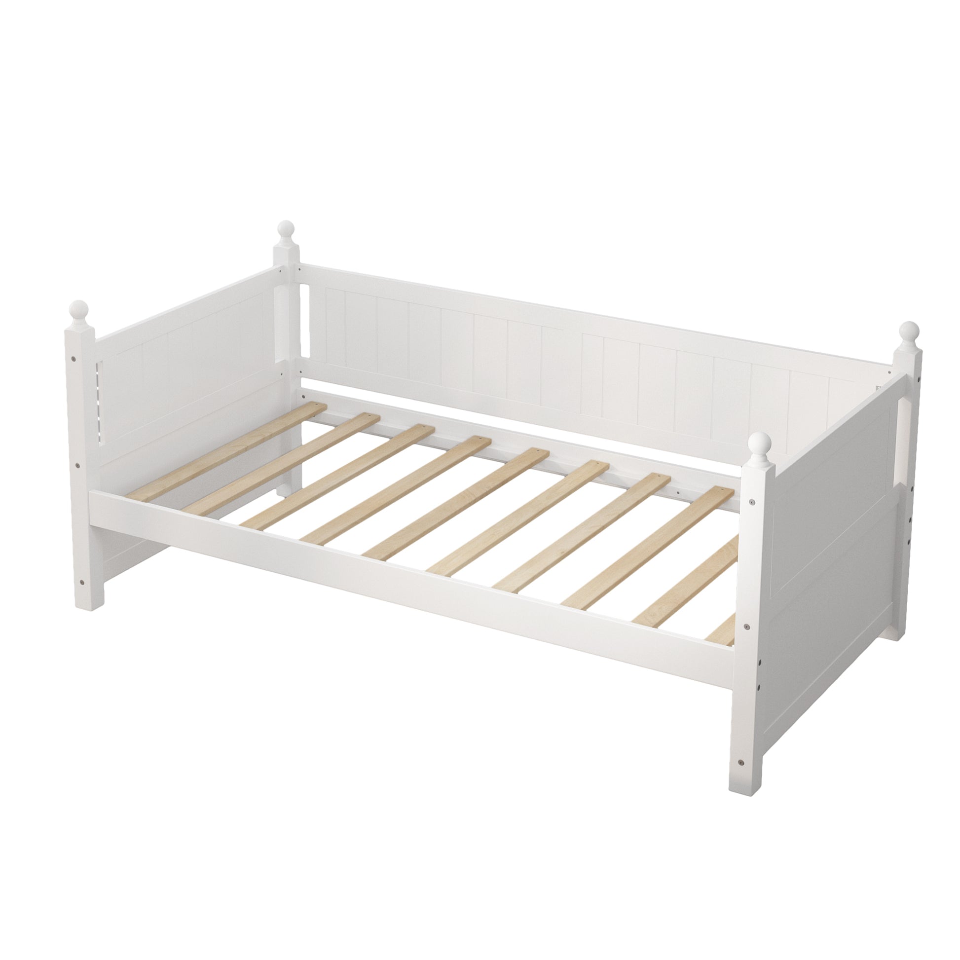 Twin Size Solid Wood Daybed With 2 Drawers For Limited Space Kids, Teens, Adults, No Need Box Spring, White Box Spring Not Required Twin White Wood Bedroom Mid Century Modern,Modern Pine Daybeds Wood