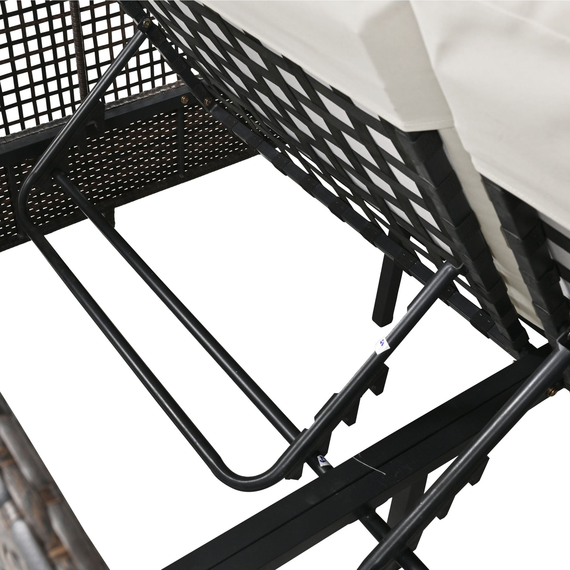 Outdoor Daybed Patio Lounge Bed With Adjustable Backrest Outdoor Double Sun Lounger With Curtains, 4 Pillows For Garden Patio Poolside Balcony Beach, Beige Yes Beige Water Resistant Frame Water Resistant Cushion Garden & Outdoor Sectional Seating Groups