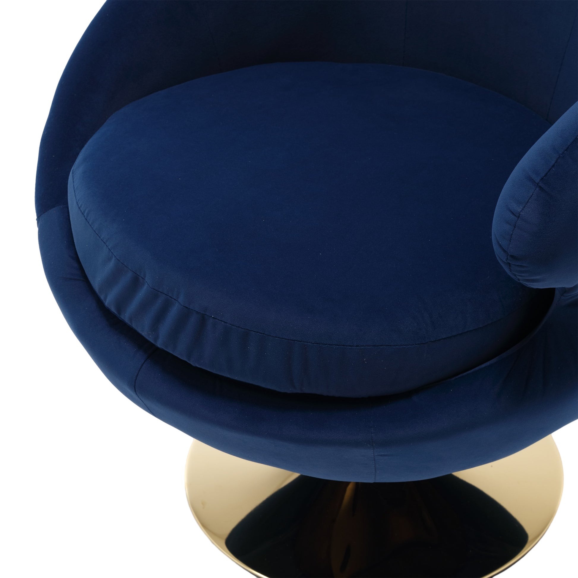 360 Degree Swivel Cuddle Barrel Accent Chairs, Round Armchairs With Wide Upholstered, Fluffy Fabric Chair For Living Room, Bedroom, Office, Waiting Rooms Navy Velvet
