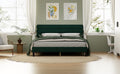 King Bed Frame With Headboard,Sturdy Platform Bed With Wooden Slats Support,No Box Spring,Mattress Foundation,Easy Assembly Green Green Wood