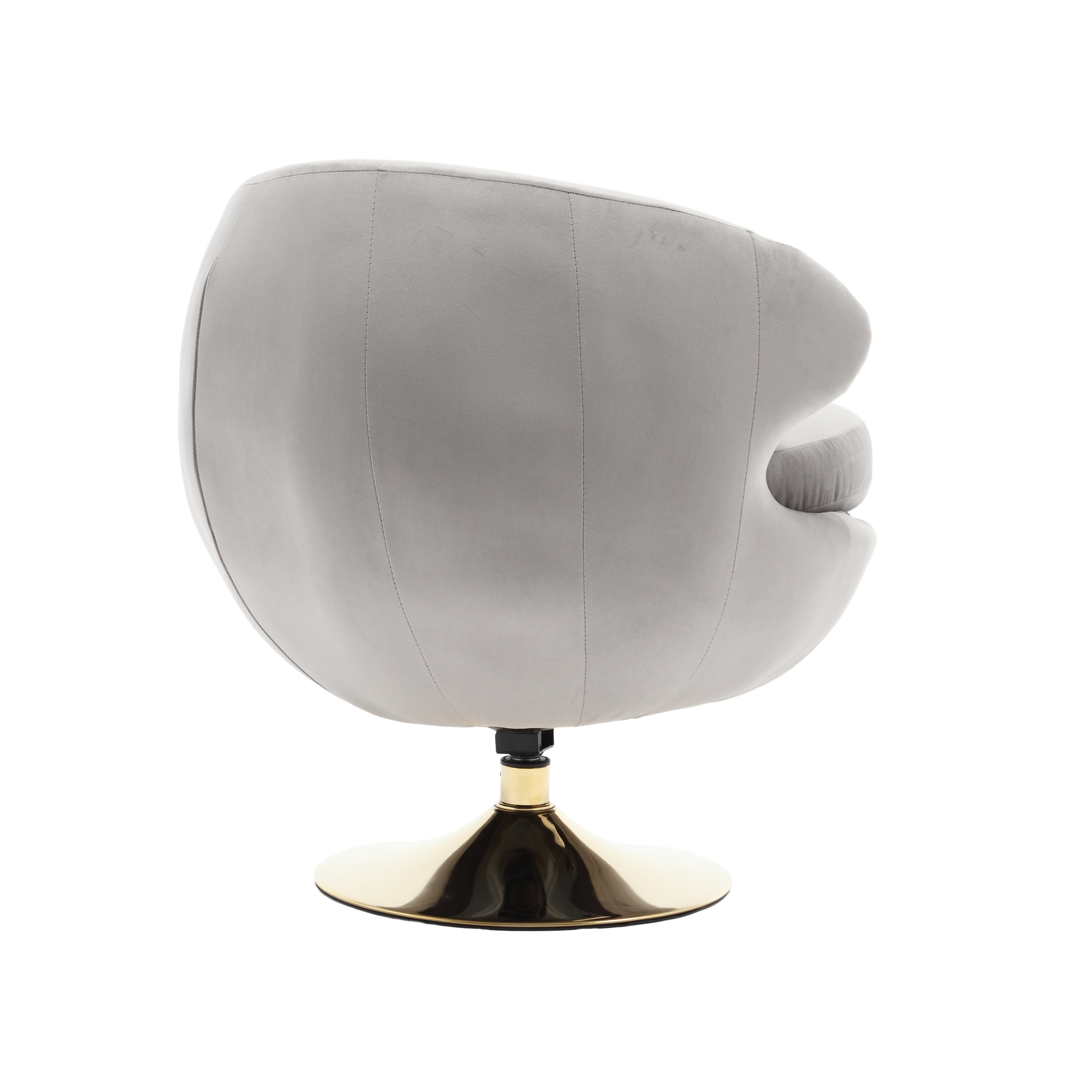 360 Degree Swivel Cuddle Barrel Accent Chairs, Round Armchairs With Wide Upholstered, Fluffy Fabric Chair For Living Room, Bedroom, Office, Waiting Rooms Gray Velvet