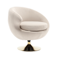 360 Degree Swivel Cuddle Barrel Accent Chairs, Round Armchairs With Wide Upholstered, Fluffy Fabric Chair For Living Room, Bedroom, Office, Waiting Rooms Beige Velvet