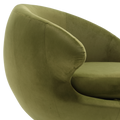 360 Degree Swivel Cuddle Barrel Accent Chairs, Round Armchairs With Wide Upholstered, Fluffy Fabric Chair For Living Room, Bedroom, Office, Waiting Rooms Olive Green Velvet