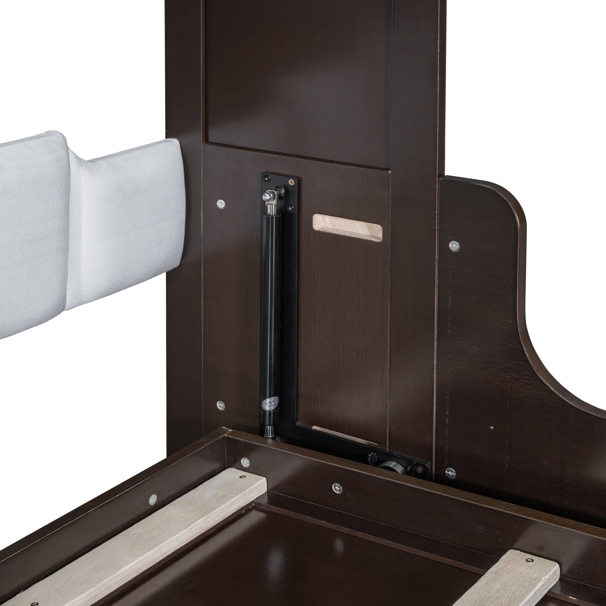 Queen Size Murphy Bed Wall Bed With Cushion,Espresso Queen Espresso Mdf Lvl