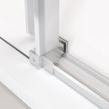 56'' 60'' W X 76'' H Single Sliding Frameless Shower Door With 3 8 Inch 10Mm Clear Glass In Brushed Nickel Brushed Nickel Stainless Steel