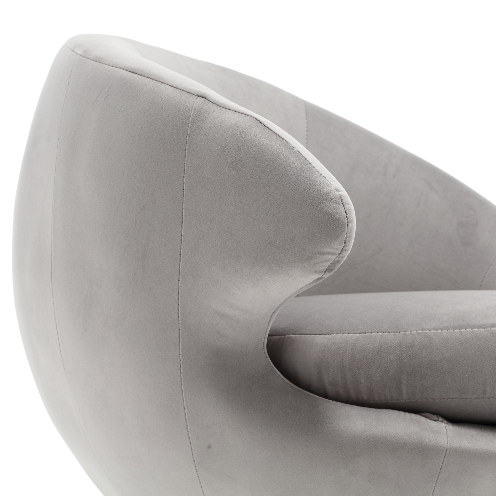 360 Degree Swivel Cuddle Barrel Accent Chairs, Round Armchairs With Wide Upholstered, Fluffy Fabric Chair For Living Room, Bedroom, Office, Waiting Rooms Gray Velvet