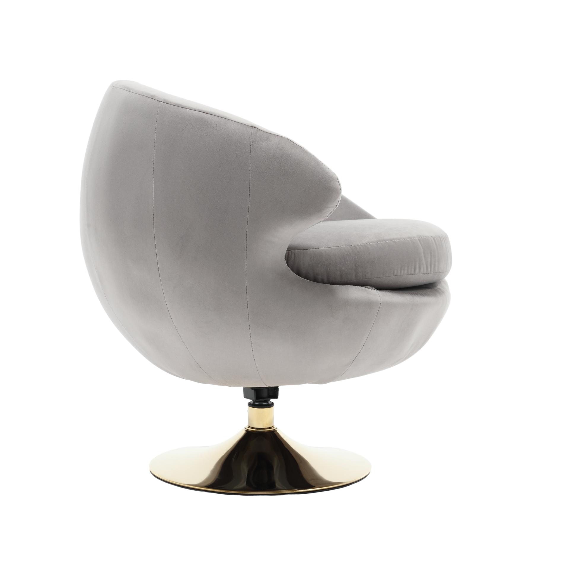 360 Degree Swivel Cuddle Barrel Accent Chairs, Round Armchairs With Wide Upholstered, Fluffy Fabric Chair For Living Room, Bedroom, Office, Waiting Rooms Gray Velvet