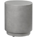Round Side Table, Lightweight Accent Table With Concrete Finish, Nightstand With 4 Adjustable Feet For Indoor, Outdoor, Light Grey Gray Concrete