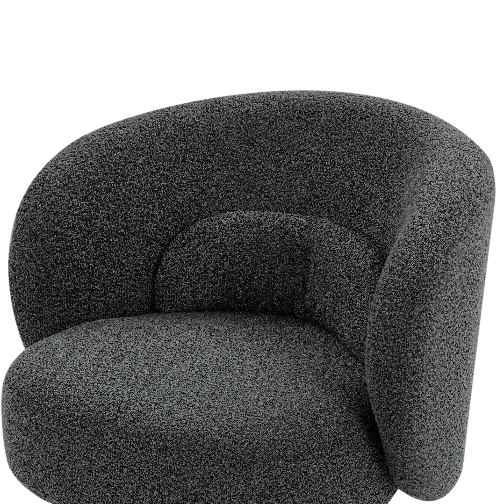 360 Degree Swivel Sherpa Accent Chair Modern Style Barrel Chair With Toss Pillows For Home Office, Living Room, Bedroom, Dark Grey Dark Gray Foam Fabric