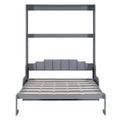 Queen Size Murphy Bed Wall Bed With Cushion,Gray Queen Gray Mdf Lvl