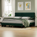 King Bed Frame With Headboard,Sturdy Platform Bed With Wooden Slats Support,No Box Spring,Mattress Foundation,Easy Assembly Green Green Wood