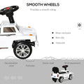 Kids Ride On Push Car, Suv Style Sliding Walking Car For Toddle With Horn, Music, Working Lights, Hidden Storage And Anti Dumping System, White White Metal
