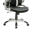 Black And Silver Adjustable Height Office Chair Black Office Spot Clean Contemporary,Modern Foam Casters Upholstered