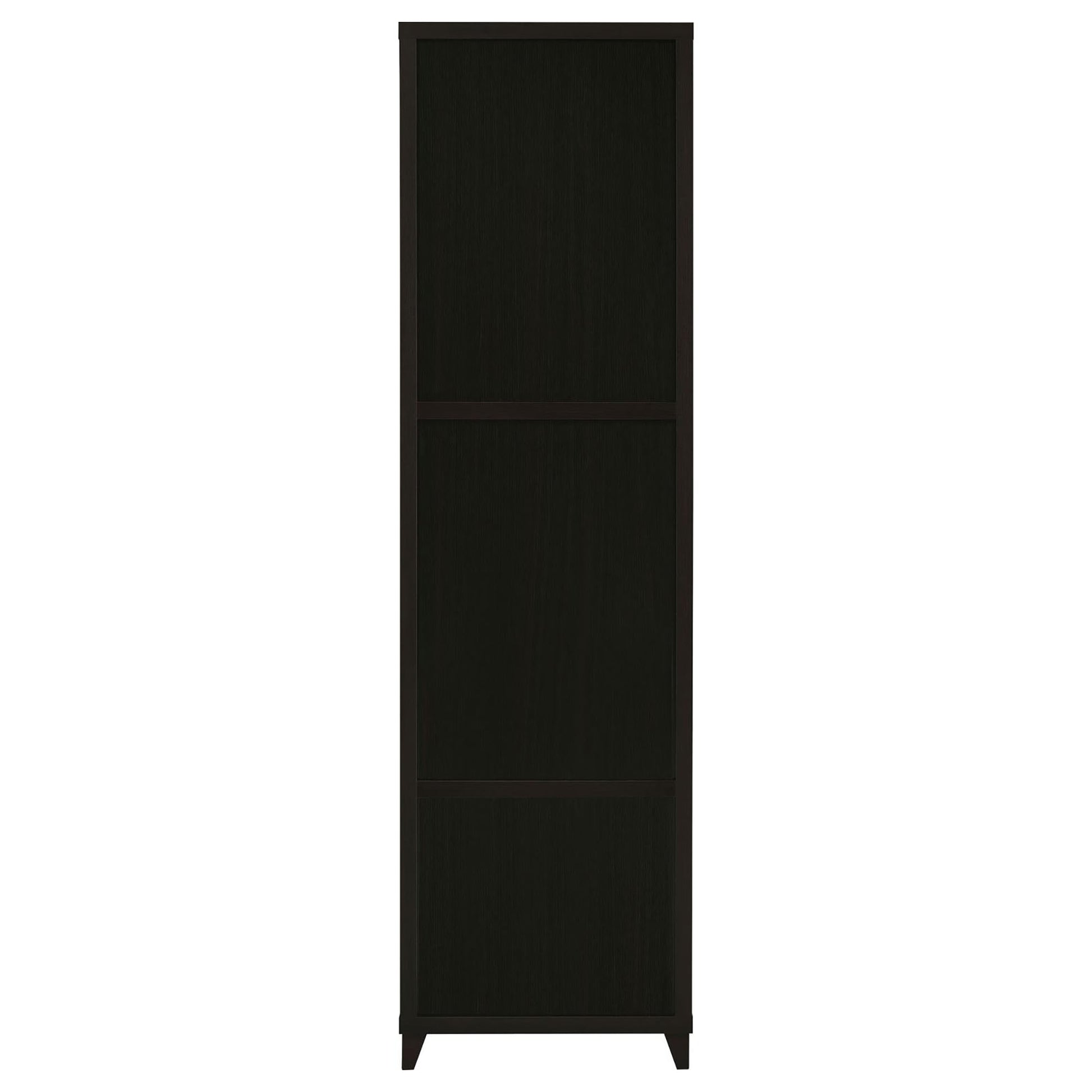 Cappuccino Media Tower With Shelf And Drawer 4 Brown Standard Horizontal Primary Living Space Closed Back Wood Contemporary,Modern Rubberwood Wood