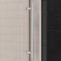 56'' 60'' W X 76'' H Single Sliding Frameless Shower Door With 3 8 Inch 10Mm Clear Glass In Brushed Nickel Brushed Nickel Stainless Steel