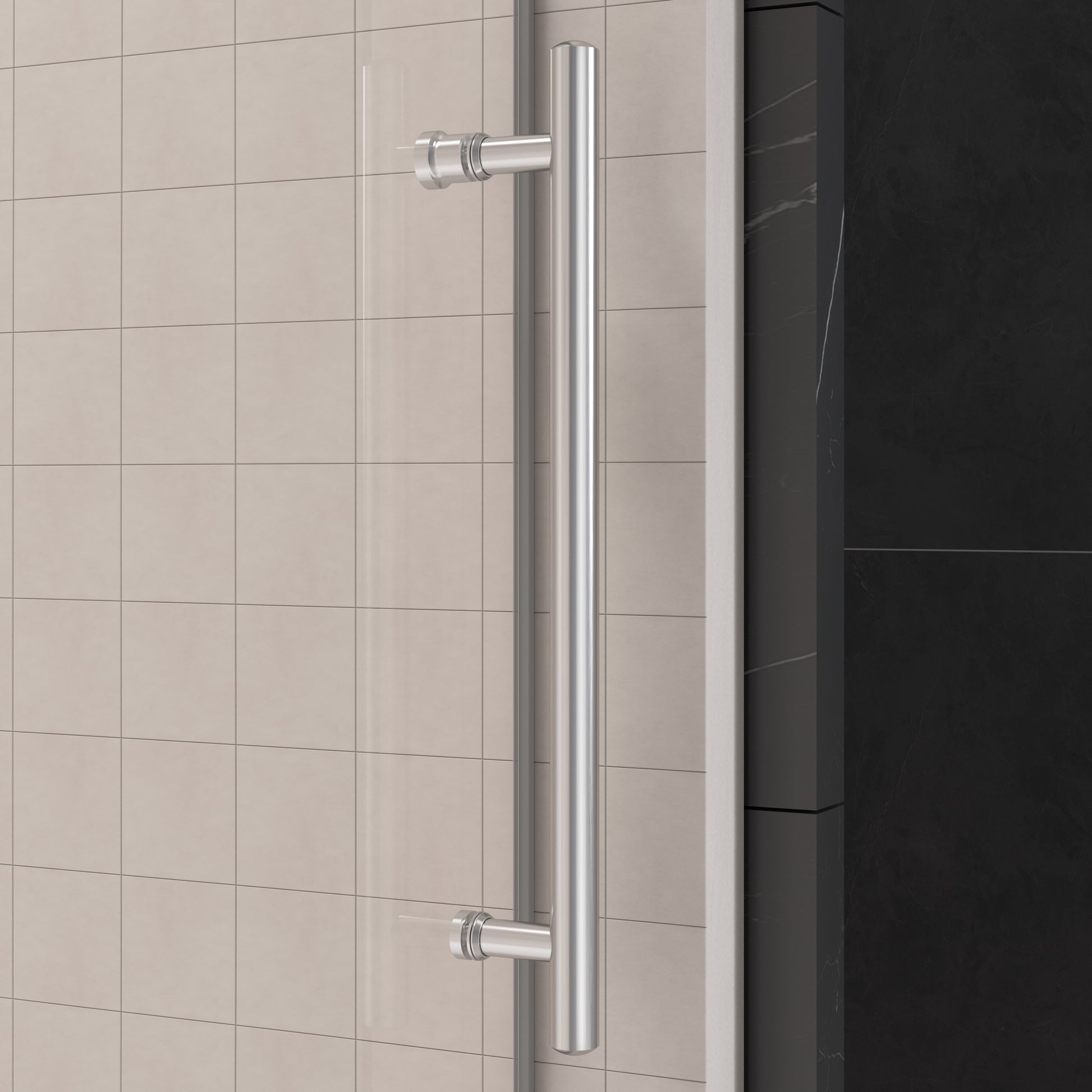 56'' 60'' W X 76'' H Single Sliding Frameless Shower Door With 3 8 Inch 10Mm Clear Glass In Brushed Nickel Brushed Nickel Stainless Steel