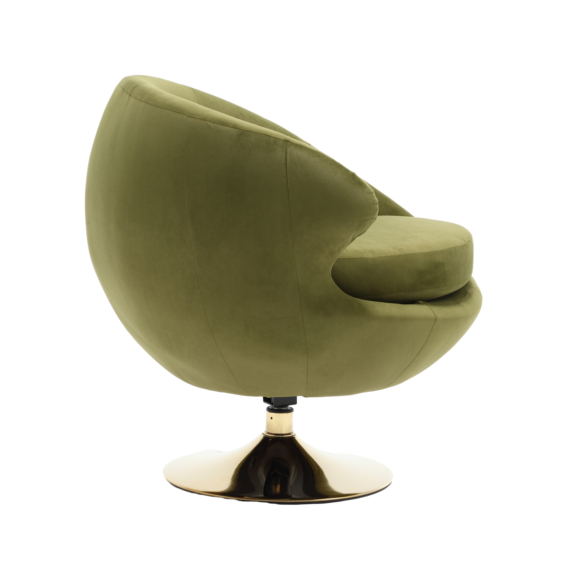 360 Degree Swivel Cuddle Barrel Accent Chairs, Round Armchairs With Wide Upholstered, Fluffy Fabric Chair For Living Room, Bedroom, Office, Waiting Rooms Olive Green Velvet