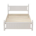 Full Size Solid Wood Platform Bed Frame For Kids, Teens, Adults, No Need Box Spring, White Box Spring Not Required Full White Wood Bedroom Mid Century Modern,Modern Pine Bed Frame Wood