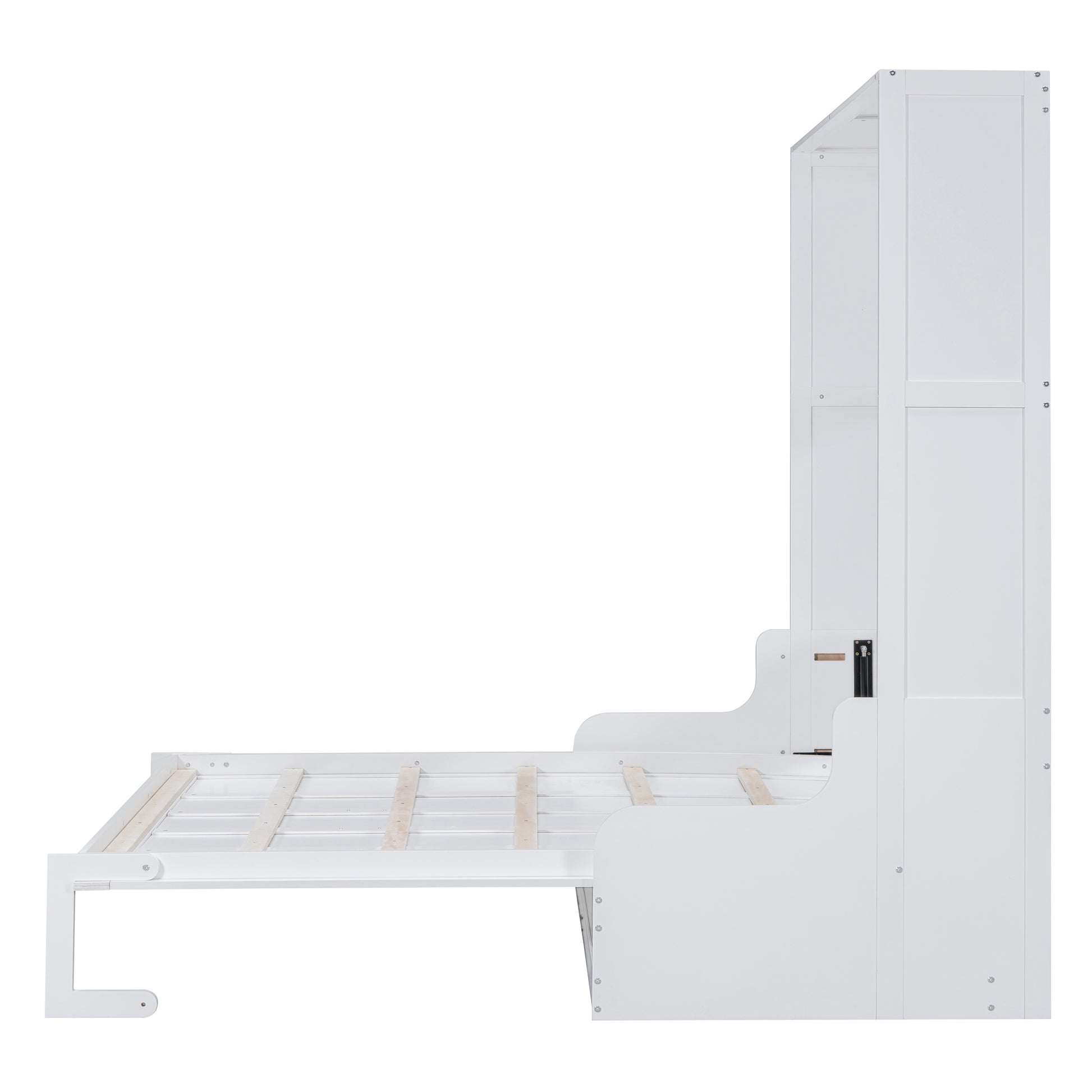 Queen Size Murphy Bed Wall Bed With Cushion,White Queen White Mdf Lvl