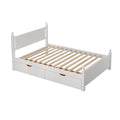 Full Size Solid Wood Platform Bed Frame With 2 Drawers For Limited Space Kids, Teens, Adults, No Need Box Spring, White Box Spring Not Required Full White Wood Bedroom Mid Century Modern,Modern Pine Bed Frame Wood