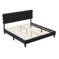 King Bed Frame With Headboard,Sturdy Platform Bed With Wooden Slats Support,No Box Spring,Mattress Foundation,Easy Assembly Dark Grey Dark Grey Wood
