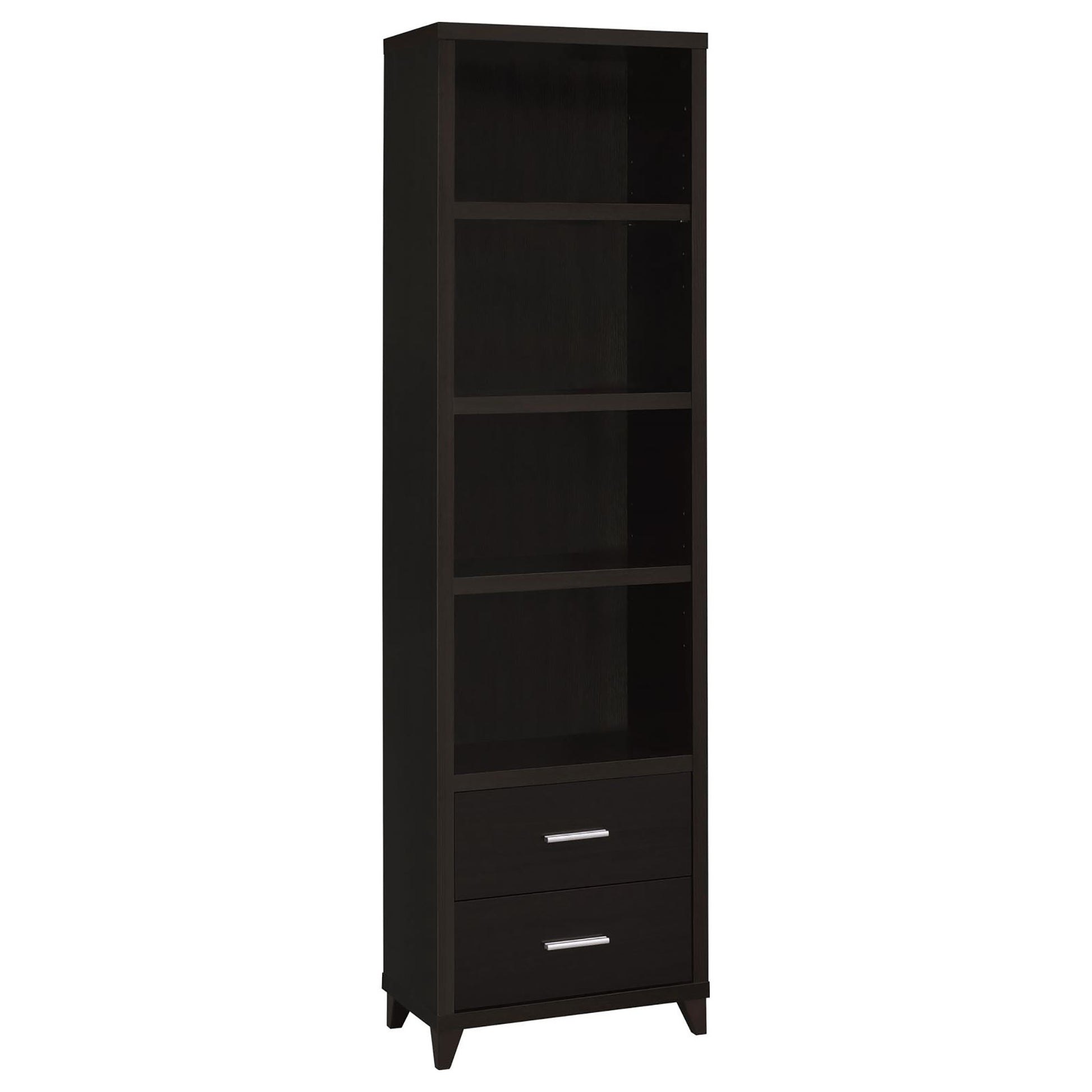 Cappuccino Media Tower With Shelf And Drawer 4 Brown Standard Horizontal Primary Living Space Closed Back Wood Contemporary,Modern Rubberwood Wood