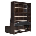 Queen Size Murphy Bed Wall Bed With Cushion,Espresso Queen Espresso Mdf Lvl