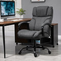 500Lbs Big And Tall Office Chair With Wide Seat, Ergonomic Executive Computer Chair With Adjustable Height, Swivel Wheels And Linen Finish, Dark Grey Grey Polyester