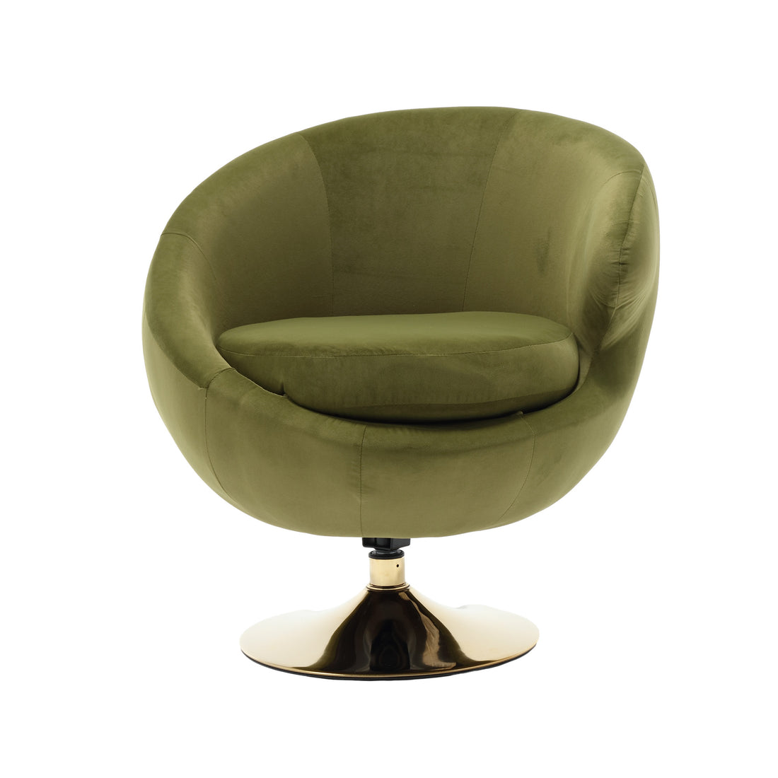 360 Degree Swivel Cuddle Barrel Accent Chairs, Round Armchairs With Wide Upholstered, Fluffy Fabric Chair For Living Room, Bedroom, Office, Waiting Rooms Olive Green Velvet