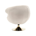 360 Degree Swivel Cuddle Barrel Accent Chairs, Round Armchairs With Wide Upholstered, Fluffy Fabric Chair For Living Room, Bedroom, Office, Waiting Rooms Beige Velvet