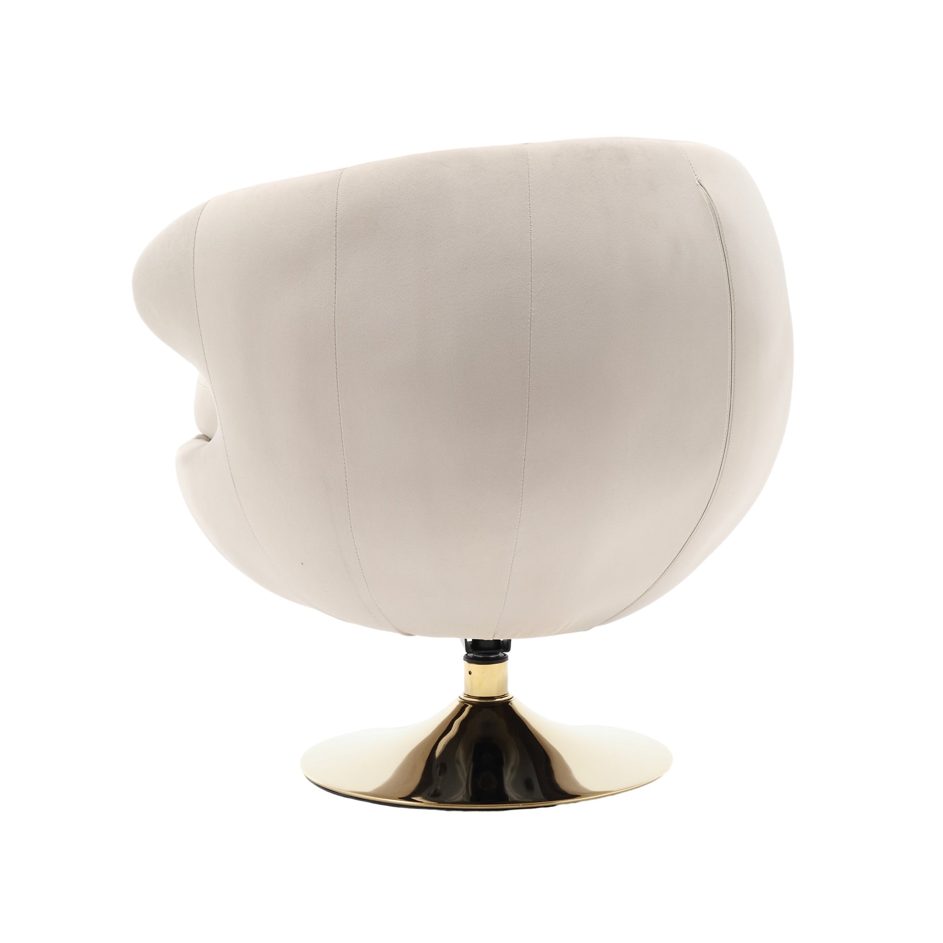 360 Degree Swivel Cuddle Barrel Accent Chairs, Round Armchairs With Wide Upholstered, Fluffy Fabric Chair For Living Room, Bedroom, Office, Waiting Rooms Beige Velvet