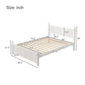Full Size Solid Wood Platform Bed Frame For Kids, Teens, Adults, No Need Box Spring, White Box Spring Not Required Full White Wood Bedroom Mid Century Modern,Modern Pine Bed Frame Wood