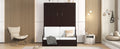 Queen Size Murphy Bed Wall Bed With Cushion,Espresso Queen Espresso Mdf Lvl