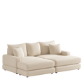 86.6Inch Corduroy 3 Seater Sofa With 3 Back Pillows2 Toss Pillows And Two Ottoman ,Comfy Sofa Deep Seat Couch For Living Room Beige Corduroy