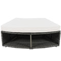 Outdoor Patio Furniture Luxury Circular Outdoor Sofa Set Rattan Wicker Sectional Sofa Lounge Set With Tempered Glass Coffee Table, 6 Pillows,Beige Yes Beige Water Resistant Frame Water Resistant Cushion Garden & Outdoor Sectional Seating Groups Foam