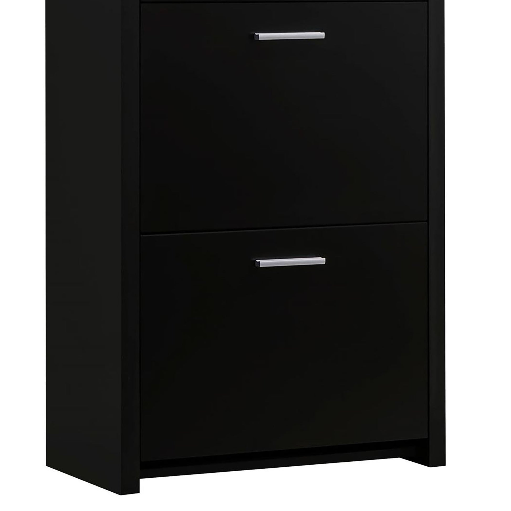 Black 3 Drawer Shoe Rack Freestanding 3 4 Drawers Black Primary Living Space Wood Shelves Contemporary,Modern Wood