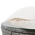 Outdoor Patio Furniture Luxury Circular Outdoor Sofa Set Rattan Wicker Sectional Sofa Lounge Set With Tempered Glass Coffee Table, 6 Pillows,Beige Yes Beige Water Resistant Frame Water Resistant Cushion Garden & Outdoor Sectional Seating Groups Foam