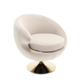 360 Degree Swivel Cuddle Barrel Accent Chairs, Round Armchairs With Wide Upholstered, Fluffy Fabric Chair For Living Room, Bedroom, Office, Waiting Rooms Beige Velvet