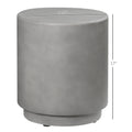 Round Side Table, Lightweight Accent Table With Concrete Finish, Nightstand With 4 Adjustable Feet For Indoor, Outdoor, Light Grey Gray Concrete