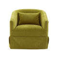 360 Degree Swivel Accent Armchair Linen Blend Fruit Green Olive Green Upholstered