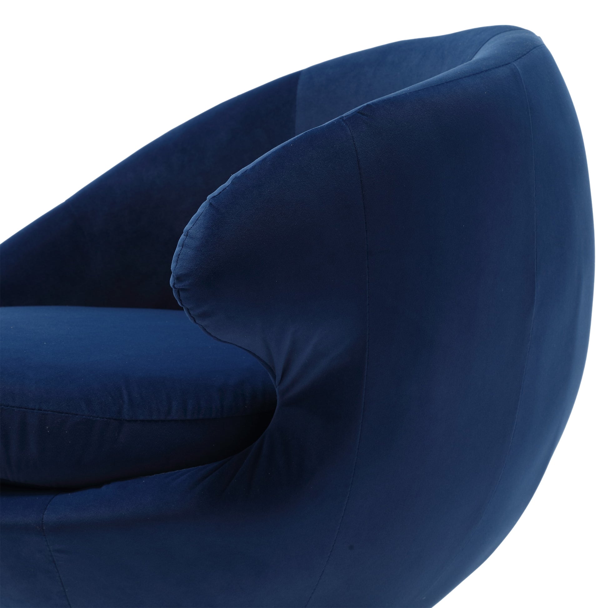 360 Degree Swivel Cuddle Barrel Accent Chairs, Round Armchairs With Wide Upholstered, Fluffy Fabric Chair For Living Room, Bedroom, Office, Waiting Rooms Navy Velvet